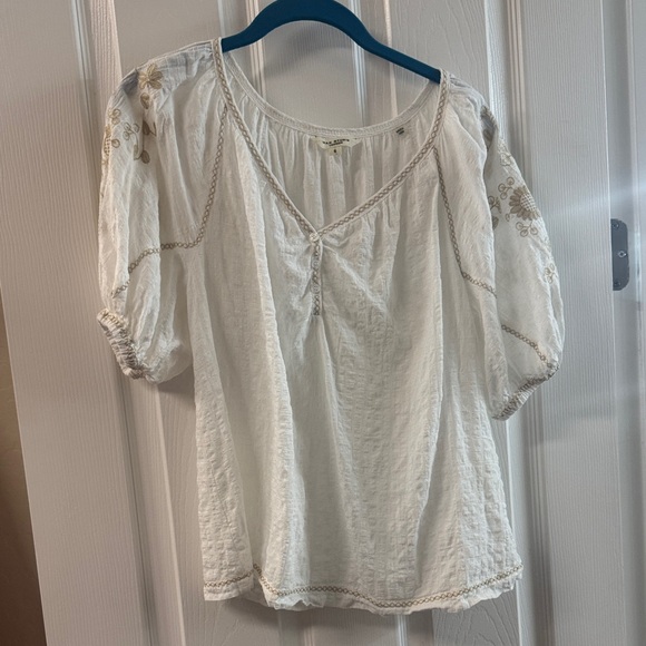 Max Studio Cream Embroidered Blouse - Picture 1 of 5